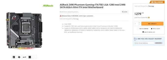 Mainboard Z490 từ Intel đã có thể pre-order từ bây giờ Mainboard Z490 từ Intel đã có thể pre-order từ bây giờ