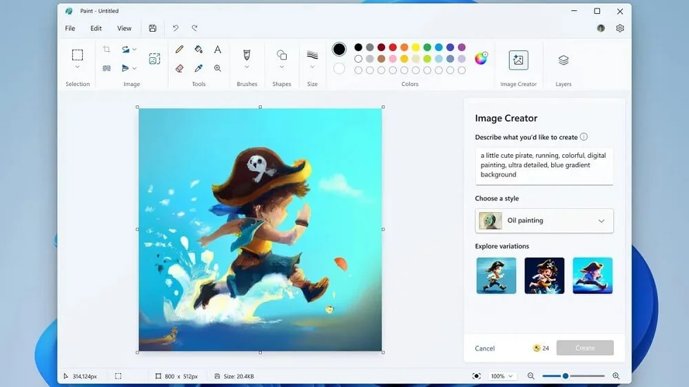 Microsoft AI Paint