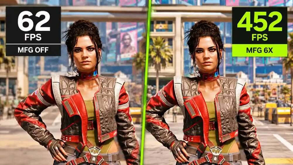 DLSS Multi Frame Generation On vs Off