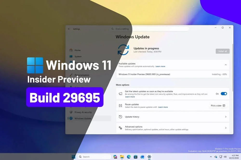 Windows 11 Insider 29695