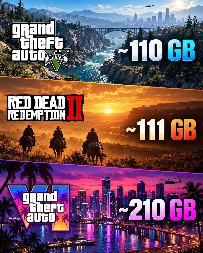 dung lượng một số tựa game của Rockstar